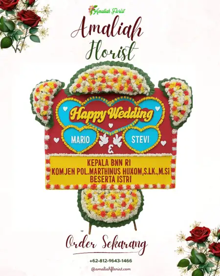 Papan Bunga Pernikahan Tanggul Angin